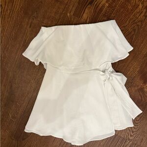 DO+BE Off-Shoulder White Romper size small
